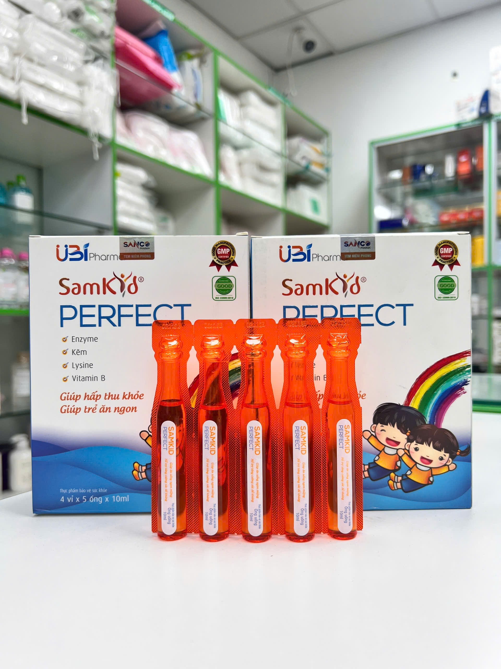 Thực Phẩm Bảo Vệ Sức Khoẻ SamKid Perfect — mặt sau hộp sản phẩm